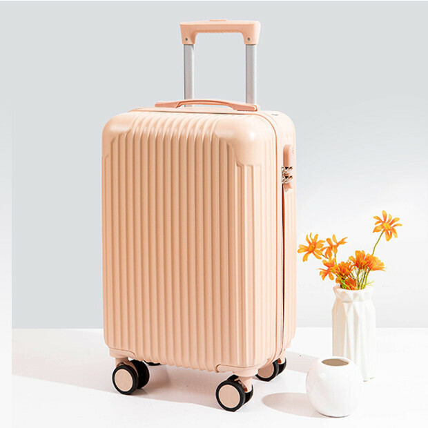 Popular swivel wheel ABS+PC trolley suitcase travel code box (806 dogwood powder) (26 inches)