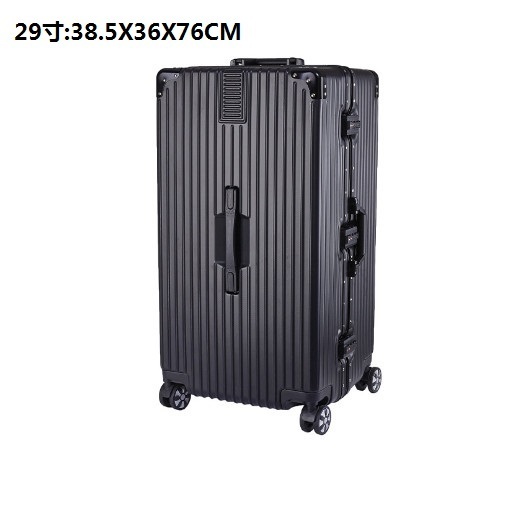 Popular travel suitcase [large aluminum frame black] (size: 29 inches: 38.5X36X76CM)