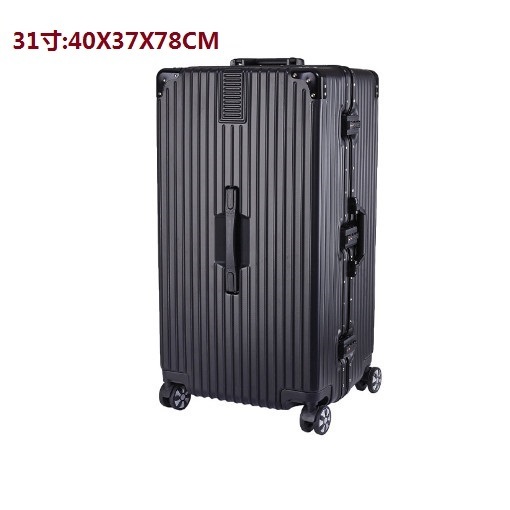 Popular travel suitcase [large aluminum frame black] (size: 31 inches: 40X37X78CM)