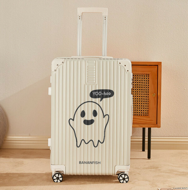 Popular swivel wheel trolley suitcase [28 inches] [yoo zipper style-white]