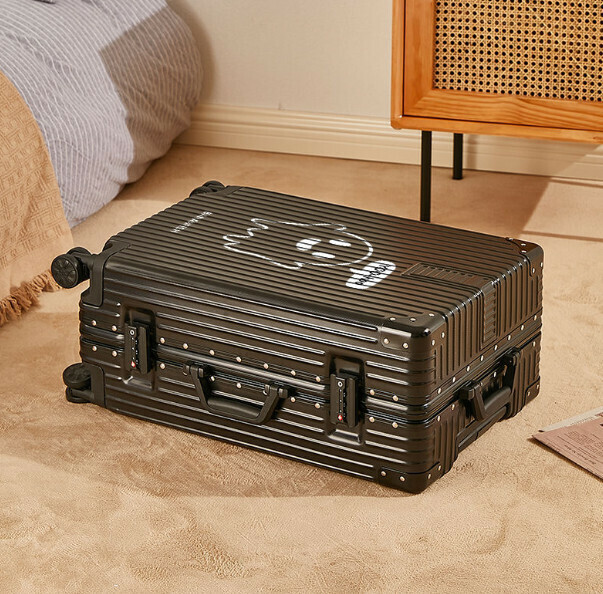 Popular swivel wheel trolley suitcase [28 inches] [yoo aluminum frame style-black]
