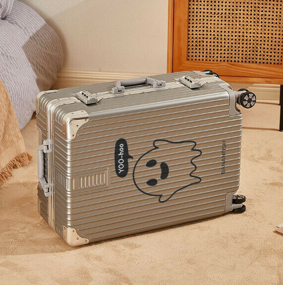 Popular swivel wheel trolley suitcase [28 inches] [yoo aluminum frame style-silver]