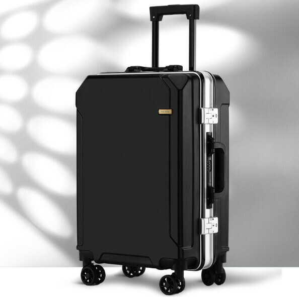 Popular aluminum frame trolley suitcase [28 inches] [silver frame-black]