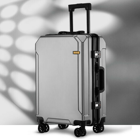 Popular aluminum frame trolley suitcase [28 inches] [thickened black frame-dark gray]