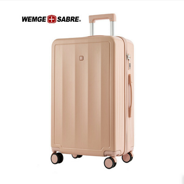 Popular student silent luggage and suitcase (pink cherry blossom pink 168 28 inches) (needs to thicken the checked case shell by 40%)