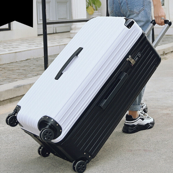 Hot recommended multifunctional suitcase [30 inches] [white against black]