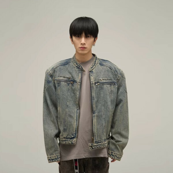 Hotly recommended unique and unique jacket [blue with shoulder pads, sizes M-XL, please confirm the delivery size with customer service after placing the order]