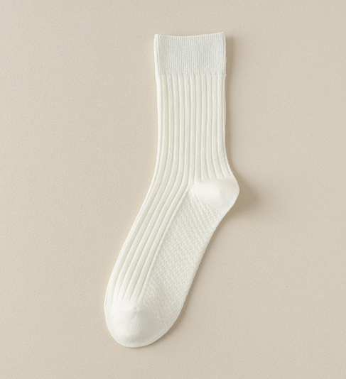 Hot recommendation (pack of 3 pairs) men's hand-sewn boneless double needle socks (white) (one size fits all)