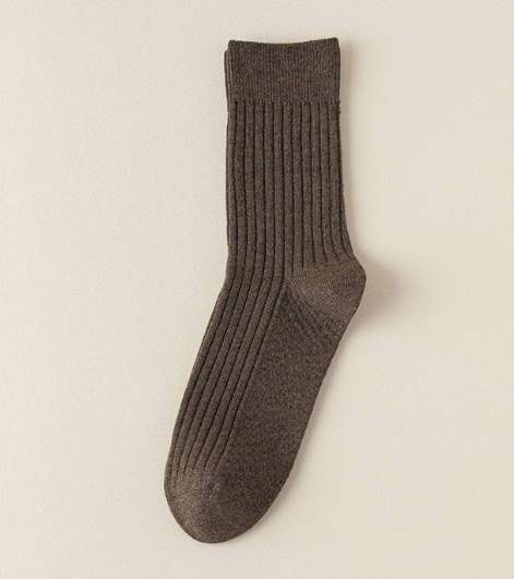 Hot recommendation (pack of 3 pairs) men's hand-sewn boneless double needle socks (coffee) (one size fits all)