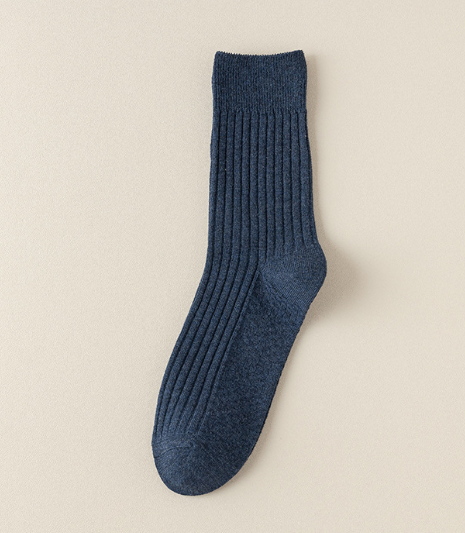 Hot recommendation (pack of 3 pairs) men's hand-sewn boneless double needle socks (navy blue) (one size fits all)