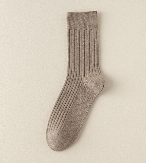 Hot recommendation (pack of 3 pairs) men's hand-sewn boneless double tube socks (khaki) (one size fits all)