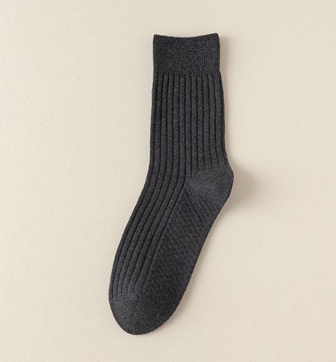 Hot recommendation (pack of 3 pairs) men's hand-sewn boneless double needle socks (dark gray) (one size fits all)