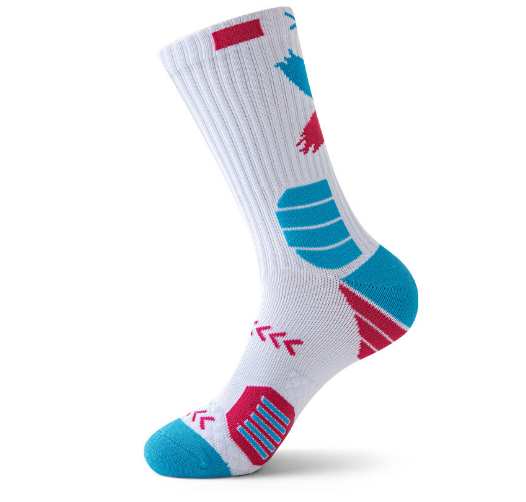 Hot recommended thickened non-slip men's sports socks (blue with red) (one size fits all)