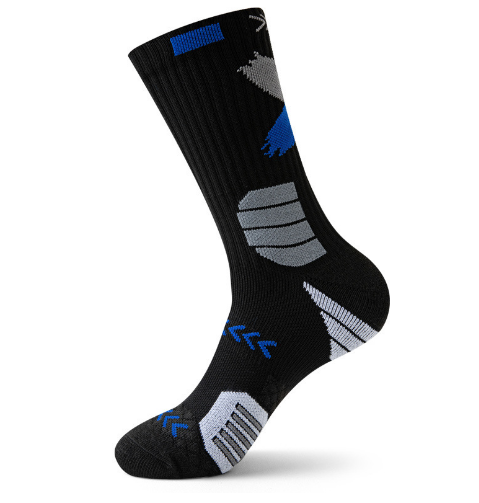 Hot recommended thickened non-slip men's sports socks (black and gray) (one size fits all)