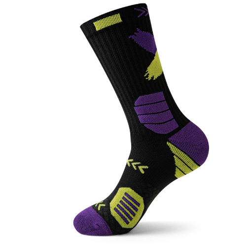 Hot recommended thickened non-slip men's sports socks (black and purple) (one size fits all)