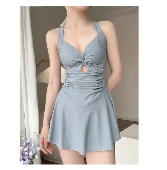熱推連體泳衣【M-XL】【淺灰028407】 (下單後聯絡客服確認發貨尺碼) 