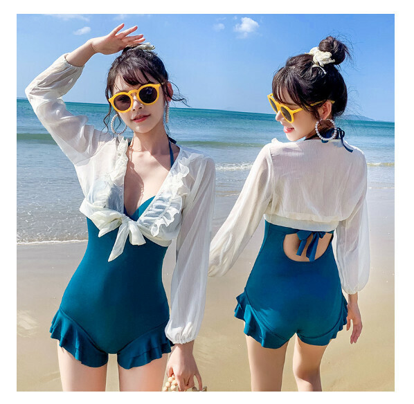 熱推連體游泳衣【S-XL】【湖藍色8282201】 (下單後聯絡客服確認發貨尺碼) 