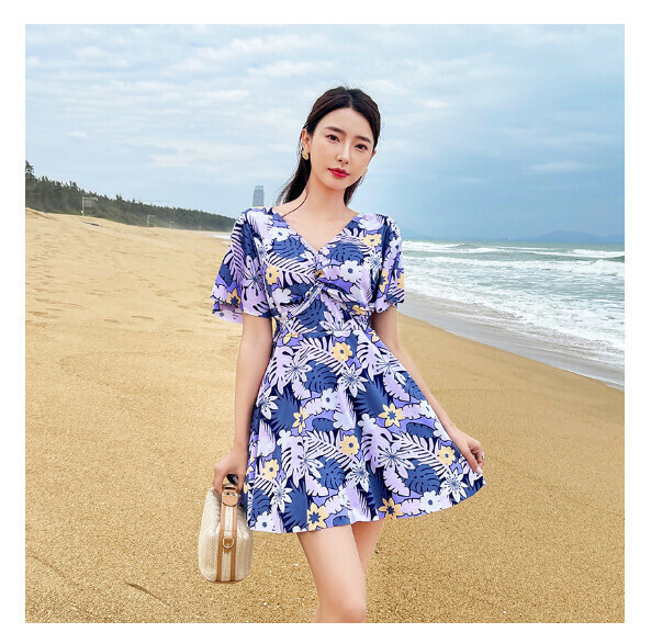熱推連體游泳衣【L-3XL】【紫羅蘭】 (下單後聯絡客服確認發貨尺碼) 