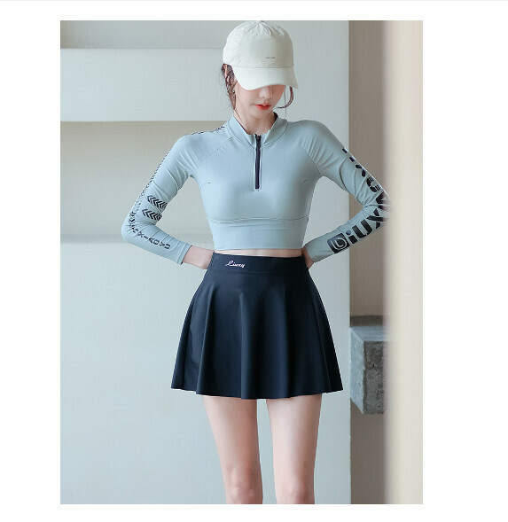 熱推分體裙式泳衣【S-2XL】【灰色028476】 (下單後聯絡客服確認發貨尺碼) 