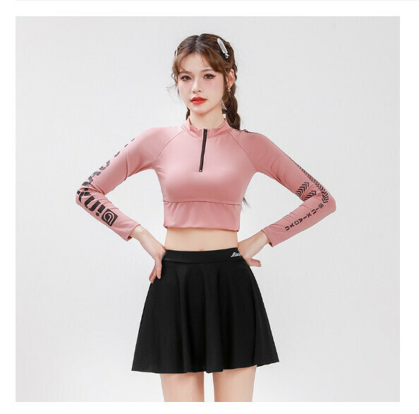 熱推分體裙式泳衣【S-2XL】【028476粉色】 (下單後聯絡客服確認發貨尺碼) 