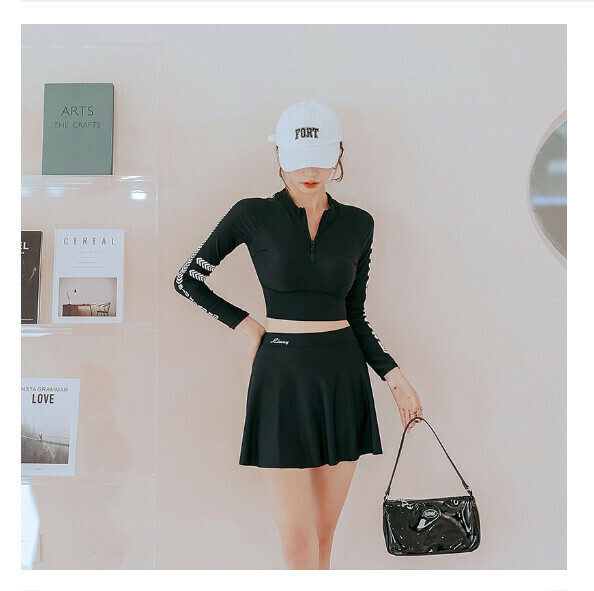熱推分體裙式泳衣【S-2XL】【028476黑色】 (下單後聯絡客服確認發貨尺碼) 