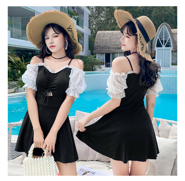 熱推連體裙式泳衣【M-XL】【黑色028236】 (下單後聯絡客服確認發貨尺碼) 