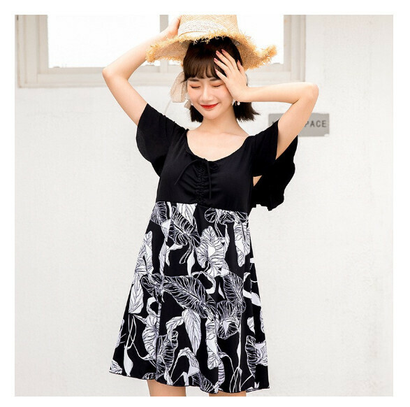 熱推連體裙式泳衣【L-2XL】【黑色】 (下單後聯絡客服確認發貨尺碼) 