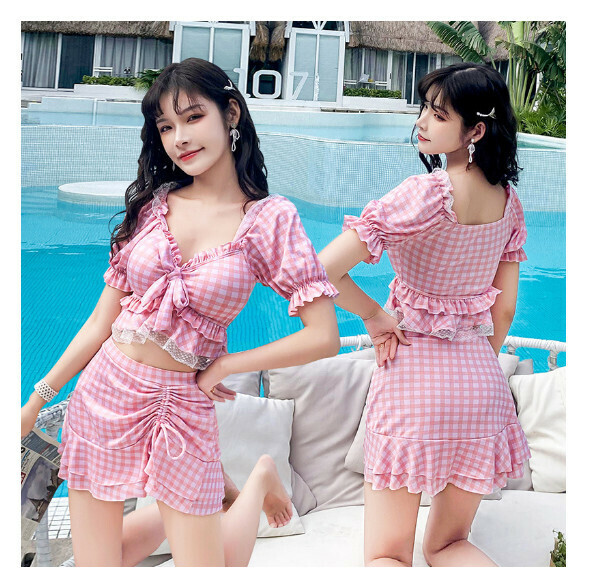熱推連體裙式泳衣【M-XL】【粉色】 (下單後聯絡客服確認發貨尺碼) 