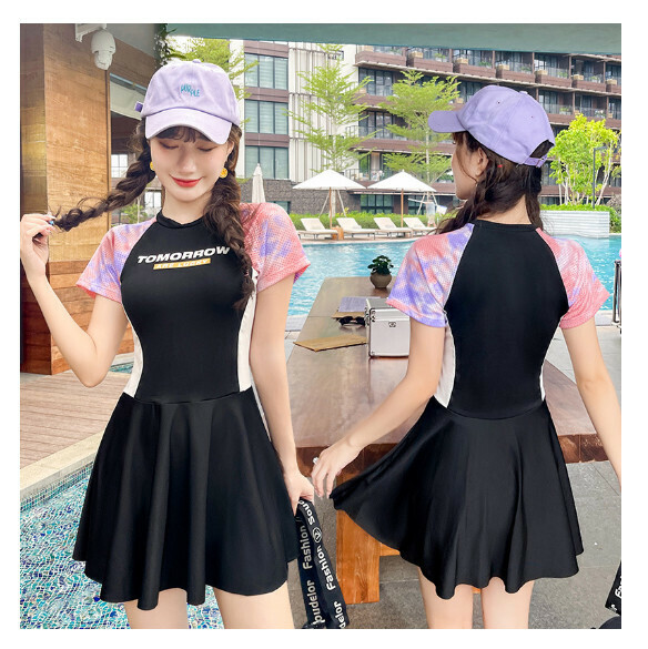 熱推連體式泳衣【S-XL】【黑色【獨立泳褲】】 (下單後聯絡客服確認發貨尺碼) 