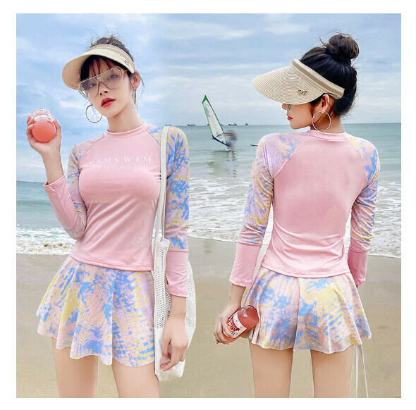 熱推分體式泳衣【S-L】【粉色】 (下單後聯絡客服確認發貨尺碼) 