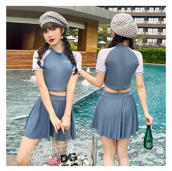 熱推分體式泳衣【S-L】【霧藍色】 (下單後聯絡客服確認發貨尺碼) 
