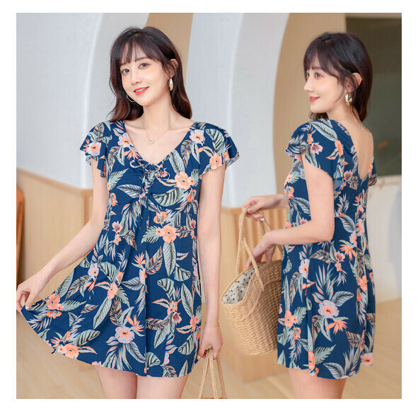 熱推連體式泳衣【L-2XL】【藏青】 (下單後聯絡客服確認發貨尺碼) 