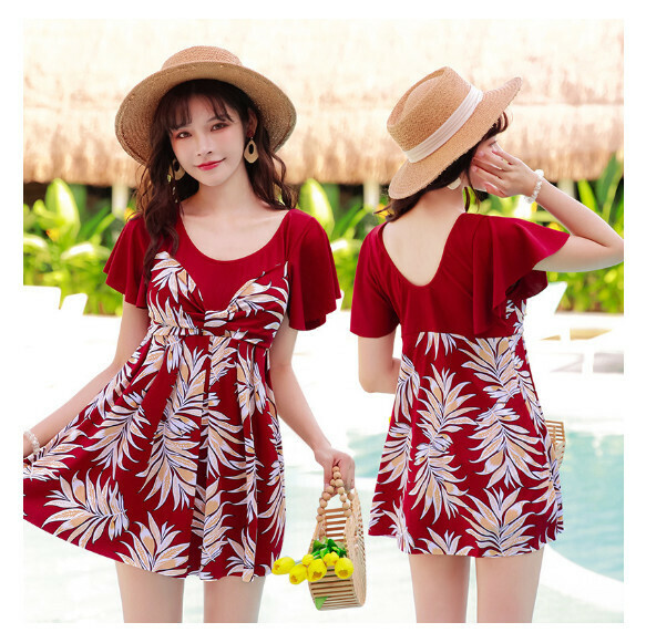 熱推連體式泳衣【L-2XL】【棗紅】 (下單後聯絡客服確認發貨尺碼) 