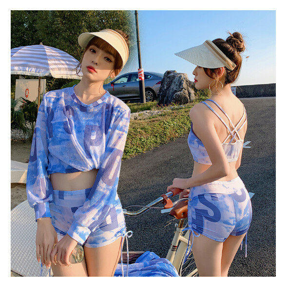 熱推分體式三件套泳衣【M-XL】【藍色】 (下單後聯絡客服確認發貨尺碼) 