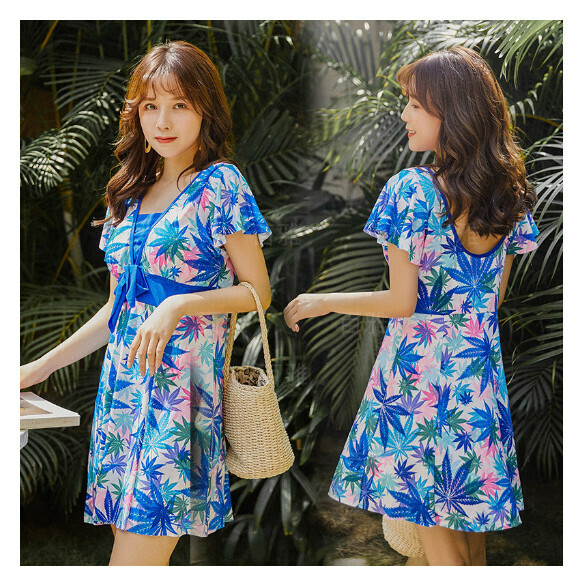 熱推連體式泳衣【L-2XL】【032002寶藍】 (下單後聯絡客服確認發貨尺碼) 
