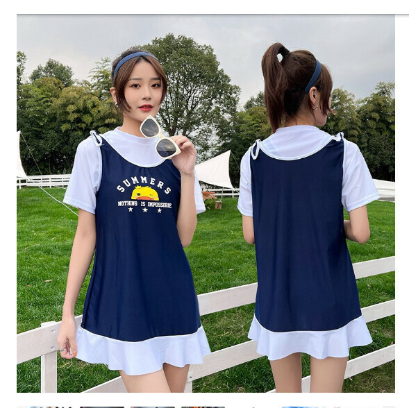 熱推分體式泳衣【XL-2XL】【092962三件套藏青】 (下單後聯絡客服確認發貨尺碼) 