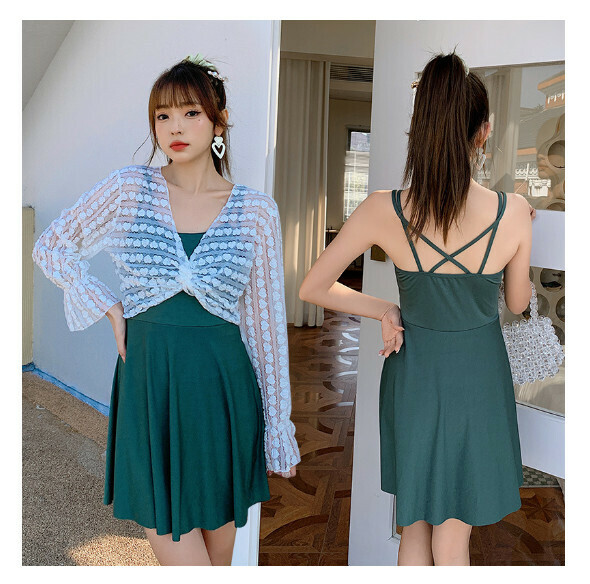 熱推連體式泳衣【M-XL】【綠色】 (下單後聯絡客服確認發貨尺碼) 