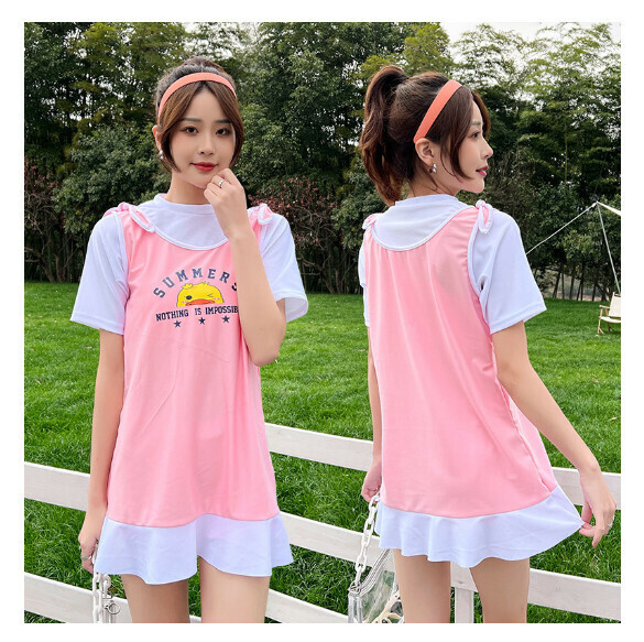 熱推連體式泳衣【XL-2XL】【淺粉色】 (下單後聯絡客服確認發貨尺碼) 