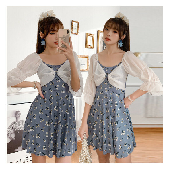 熱推連體式泳衣【M-XL】【藍色】 (下單後聯絡客服確認發貨尺碼) 