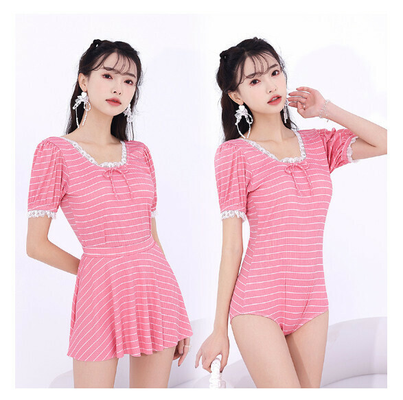 爆款連體式泳衣【M-XL】【粉色】 (下單後聯絡客服確認發貨尺碼) 