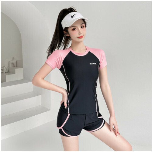 爆款顯瘦遮肚運動女士泳裝（櫻花粉）（M-3XL）（下單後跟客服聯系發貨的尺寸）
