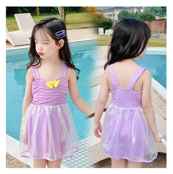Popular children's one-piece swimsuit [One size fits all (recommended height 115-125CM, 30-40 pounds, 3-5 years old)] [Purple]