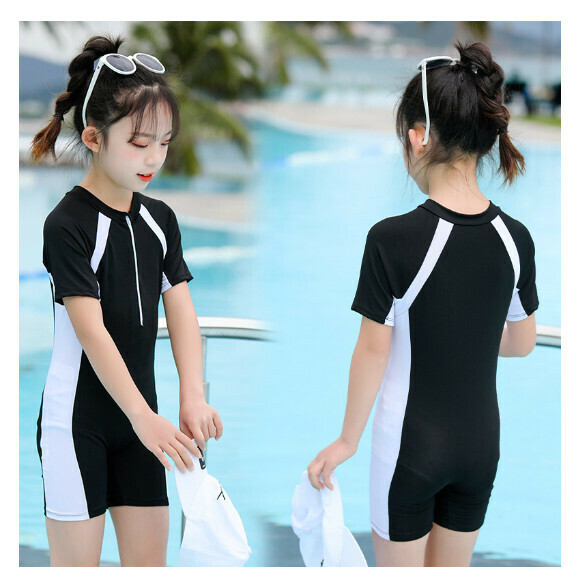 Popular children's one-piece swimsuit [10-16 sizes] [black] (contact customer service after placing the order to confirm the delivery size)