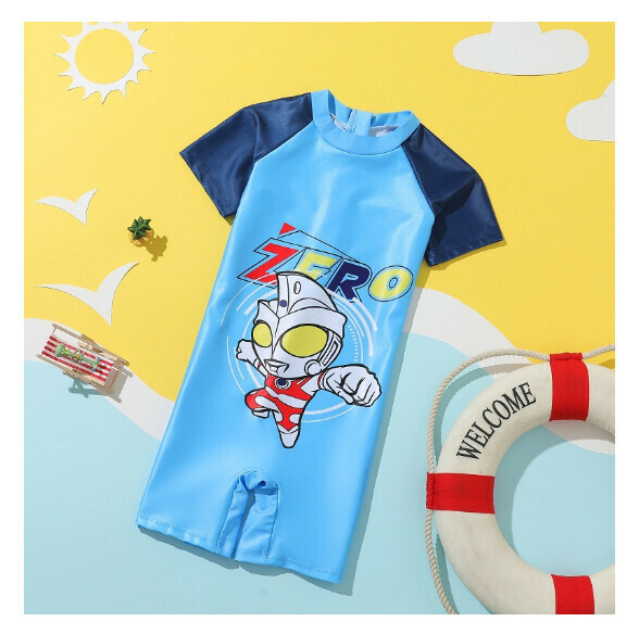Popular children's one-piece swimsuit [L-2XL size] [Lake blue bottom ZERO] (contact customer service after placing the order to confirm the delivery size)