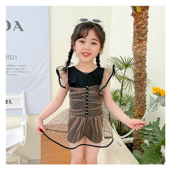 Popular children's one-piece swimsuit [110-130 sizes] [NT08855-coffee color] (contact customer service after placing the order to confirm the delivery size)