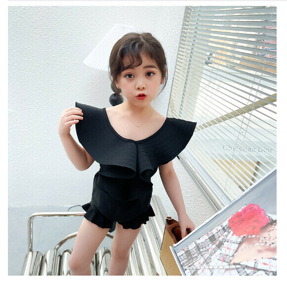 爆款兒童連體式泳衣【110-130碼】【NT08852-黑】(下單後聯絡客服確認發貨尺碼) 