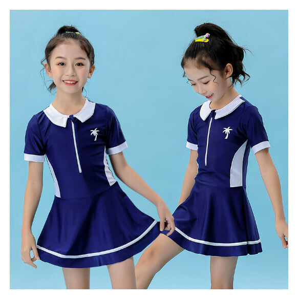 爆款兒童連體式泳衣【L-2XL碼】【藏青(11519)】(下單後聯絡客服確認發貨尺碼) 