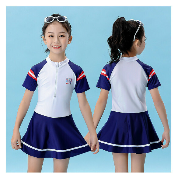 爆款兒童連體式泳衣【L-2XL碼】【藏青色(11521)】(下單後聯絡客服確認發貨尺碼) 