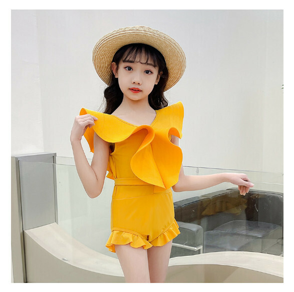 新款兒童連體式泳衣【110-130碼】【橙色】(下單後聯絡客服確認發貨尺碼) 
