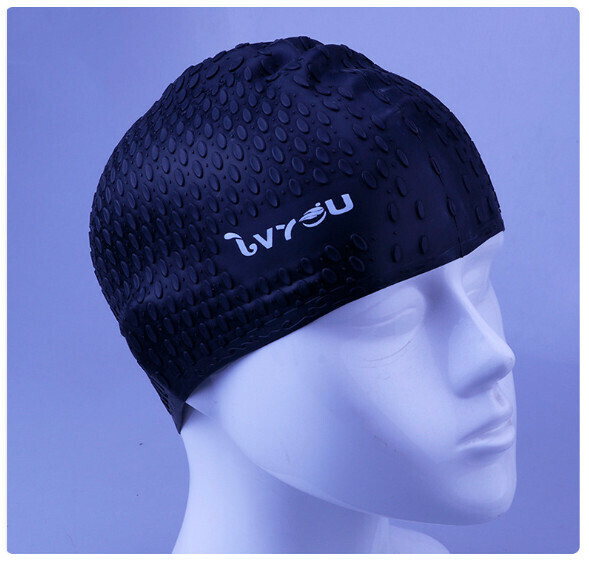 New silicone waterproof swimming cap [black]